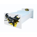 Pat pentru copii Batman, cu saltea, 2-6 ani, 130x60 cm