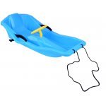 Sanie din plastic pentru copii blue, cu volan, frana dublu-laterala si sfoara pentru tractiune si ghidare, dimensiune 100 x 51 x 22 cm