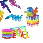 Set 6 tuburi senzoriale Doris Pop cu lumini LED, dimensiune extindere până la 67 cm