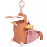 Valiză multifuncționala pentru papusi Smoby Baby Nurse Nursery Suitcase 3 in 1 cu 6 accesorii