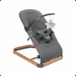 Balansoar ergonomic pentru copii Kidnort Moln Grey, cu centura de siguranta, bara cu jucarii detasabila, spatar ajustabil, pliabil si usor de transportat