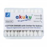 Betisoare de urechi Akuku 60 buc cu protectie pentru bebelusi si copii