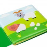 Carticica magica Akuku Farm cu 10 pagini,materiale sigure,dimensiune 15x15 cm,varsta recomandata peste 6 luni