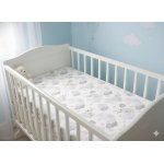 Cearșaf pentru pat copii Nichiduța Bear cloud pink 120x60 cm din bumbac cu banda elastică roata