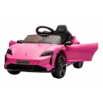 Masinuta electrica copii Porsche Taycan Turbo S Pink cu licenta,telecomanda 2.4 G,acumulator 12V,deschidere usi,faruri cu led,pornire la buton,centura de siguranta,slow start