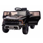 Masinuta electrica pentru copii Ford Raptor F-150 Black cu licenta,faruri led,muzica,2 motoare,acumulator 12V4,5Ah,deschidere usi,slow start,spatiu de depozitare