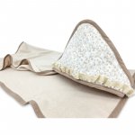Prosop cu gluga MimiNu Premium cu volanas si dantela 100x100 cm Meadow
