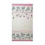 Lenjerie din bumbac cu 3 piese 120x60 cm fete de schimb Beberoyal Bears&Rabbit Roz