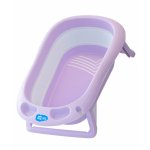 Cadita Little Mom Bellan Purple pliabila, cu margini rotunjite, dop evacuare, suprafata anti-alunecare, fara BPA, dimensiuni 81,8 x 53,5 x 23,5 cm