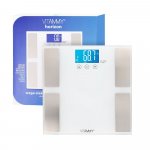 Cantar corporal electronic multifuncțional Vitammy Horizon Alb pentru întreaga familie, analiza corporală completa, 10 utilizatori, greutate maximă 150 kg