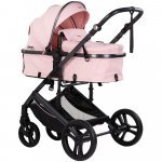 Carucior transformabil 2 in 1 pentru copii Chipolino Amore Powder Pink cu suspensii, sezut reversibil, accesorii, greutate suportata 22 kg