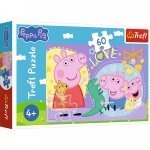 Puzzle Trefl 60 piese Peppa Pig purcelusul fericit Peppa