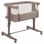 Patut co-sleeper 3 in 1 Lionelo Aurora Bej Taupe cu leganare si setare unghiulara, saltea, geanta transport, reglabil in 5 pozitii pe inaltime, greutate suportata 9 kg, 85x60x66 cm