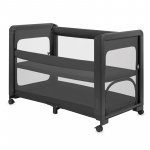 Patut multifunctional 0-36 luni Lionelo Patty Gri 5 in 1 co-sleeper, tarc de joaca, patut de calatorie, laterala rabatabila, 2 trepte reglare saltea, roti, husa transport inclusa
