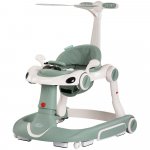 Premergator 5 in 1 pentru copii Chipolino Happy Walker Basil cu sezut ajustabil pe inaltime, maner parental detasabil, panou muzical