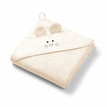 Prosop baie bambus cu gluga 100 x 100 cm Babyono crem
