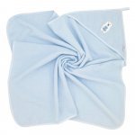 Prosop de baie pentru copii Bocioland Blue Polar bear 100x100 cm,din bumbac 100, prevazut cu capison decorat cu broderie vesela
