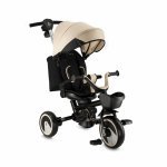 Tricicleta pentru copii Momi ivi Beige multifunctionala 3 in 1 cu scaun reversibil, maner telescopic, accesorii incluse