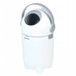 Cos pentru scutece, Nattou Dropy Alb, sistem etans impotriva mirosurilor, compatibil cu saci universali, operare cu o mana, potrivit pentru 25 scutece, 27 x 27 x 48.5 cm, 20 l