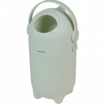 Cos pentru scutece, Nattou Dropy Verde, sistem etans impotriva mirosurilor, compatibil cu saci universali, operare cu o mana, potrivit pentru 25 scutece, 27 x 27 x 48.5 cm, 20 l