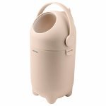 Cos pentru scutece, Nattou Dropy Bej, sistem etans impotriva mirosurilor, compatibil cu saci universali, operare cu o mana, potrivit pentru 25 scutece, 27 x 27 x 48.5 cm, 20 l