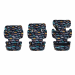 Scaun auto Cosatto Ninja i-Go Beep Beep 100x150 cm, i-Size, pliere compactă, material eco, tetieră reglabilă, huse detasabile, geantă de transport