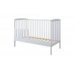 Patut din lemn Nichiduta Grace Alb 120x60 cm cu bariera inclusa,recomandat pana la 4 ani,somiera reglabila pe 3 nivele,sistem 3 bare detasabile