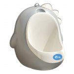 Pisoar pentru băieți Little Mom Grey Dino, cu vas colector detașabil, design ergonomic și suspendabil, dimensiune 30 x 26 cm