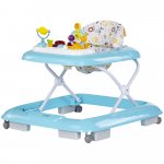 Premergator pentru copii Chipolino Baby Steps Blue cu panou de joaca, inaltime reglabila si tavita detasabila
