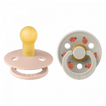Set 2 suzete Bibs Colour studio collection Ladybug din latex cu tetina rotundă, 6 luni+ Blush Mix