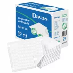 Set 30 aleze absorbante de unica folosinta Davas 60x90 cm, 5 straturi, benzi adezive, dispersie uniforma, transforma rapid lichidul in gel