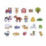 Set magnetic din lemn cu 20 piese Viga Animale de la ferma