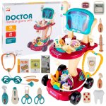 Statie medicala mobila pe roți, monitor ekg cu lumina și 29 accesorii medicale incluse 32 x 42.5 x 58 cm little doctor