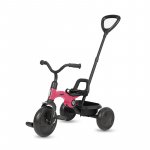 Tricicleta pentru copii Qplay Ant Plus Rose cu roti din spuma EVA, pliere compacta, cosulet pentru jucarii de la 2 ani pana la 25 kg
