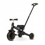 Tricicleta pentru copii Qplay Stager Platinum evolutiva, pliabila, scaun reglabil, roti Eva, suport pentru picioare, maner parental reglabil