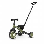 Tricicleta pentru copii Qplay Stager Verde evolutiva, pliabila, scaun reglabil, roti Eva, suport pentru picioare, maner parental reglabil