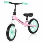 Bicicleta de echilibru fara pedale pentru copii, Malplay Fliki Turquoise/Pink 12 inch, roti spuma EVA, cu saua si ghidonul reglabile