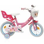 Bicicletă pentru copii Denver Disney Princess 14 inch, frână de mână pe ambele roți, clopoțel, roți ajutatoare detasabile, suport pentru papusi, coșuleț transport pe ghidon
