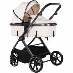 Carucior 2 in 1 pentru copii Chipolino Pearl Cashmere, transformabil, sezut reversibil, bara detasabila, roti cu suspensii, geanta, greutate admisa 22 kg