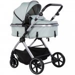 Carucior 2 in 1 pentru copii Chipolino Pearl Matcha, transformabil, sezut reversibil, bara detasabila, roti cu suspensii, geanta, greutate admisa 22 kg