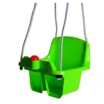 Leagăn cu spătar pentru bebeluși Dohany Verde deschis, frânghii reglabile, buton cu sunete, utilizare interior/exterior