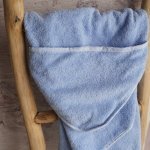 Prosop de baie cu gluga pentru copii 85x80 cm din bumbac Twindeco Albastru