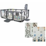 Tarc de joaca pentru copii Nichiduta, dimensiune 120 x 220 x 63, cadru metalic, pereti din plasa, poarta de acces, 10 puncte de protectie la imbinari, covoras din spuma cu doua fete, 4 inele ajutatoare si 100 bilute incluse