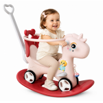 Balansoar 3 in 1 Nichiduta Garden Happy Unicorn Bordeaux Red, transformabil in vehicul fara pedale cu maner parental,roti EVA,centuri de siguranta,jucarie muzicala,spatar si bara de siguranta detasabile