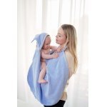 Prosop din bumbac pentru bebelusi 115x75 cm Twindeco BebeHug Albastru