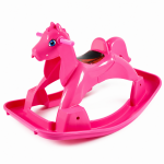 Căluț balansoar pentru copii Doloni Pink, design ergonomic, cu mânere de siguranța și șezut confortabil, dimensiune 89.7 x 53.1 x 55 cm