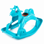 Căluț balansoar pentru copii Doloni Turquoise, design ergonomic, cu mânere de siguranța și șezut confortabil, dimensiune 89.7 x 53.1 x 55 cm