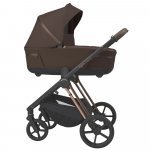 Carucior 2 in 1 pentru copii Espiro Miloo 2.0 Excellent Chocolate cu sezut reversibil, suport reglabil pentru picioare, bara detasabila, greutate admisa 22 kg
