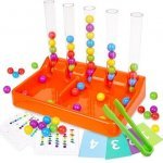 Joc Montessori de sortare culori, cu mărgele Curcubeu