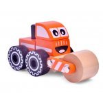 Mașinuță din lemn pentru copii Klemys Collection Compactor cu cilindru mobil,piese demontabile